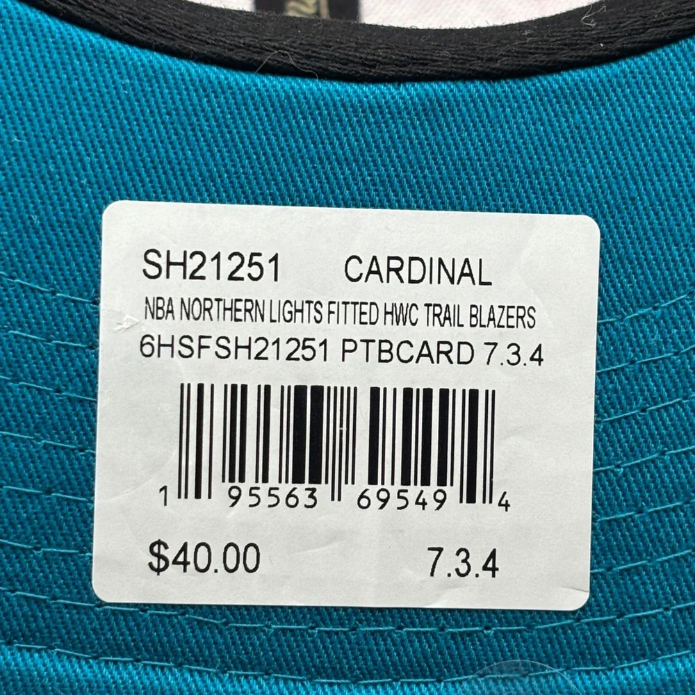 Mitchell & Ness Hat Mens 7 3/4 Cardinal Portland Trail Blazers NBA Fitted Cap